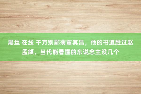 黑丝 在线 千万别鄙薄董其昌，他的书道胜过赵孟頫，当代能看懂的东说念主没几个