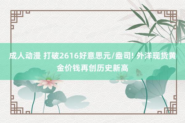 成人动漫 打破2616好意思元/盎司! 外洋现货黄金价钱再创历史新高