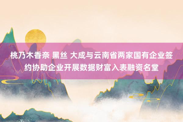 桃乃木香奈 黑丝 大成与云南省两家国有企业签约协助企业开展数据财富入表融资名堂