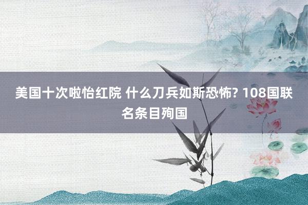 美国十次啦怡红院 什么刀兵如斯恐怖? 108国联名条目殉国