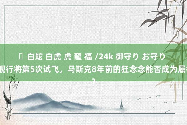 ✨白蛇 白虎 虎 龍 福 /24k 御守り お守り 星舰行将第5次试飞，马斯克8年前的狂念念能否成为履行？