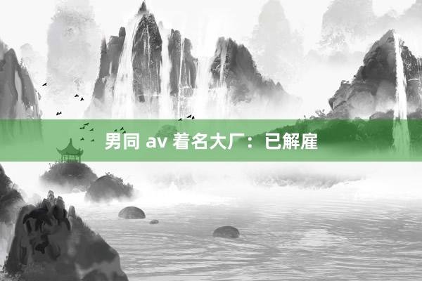 男同 av 着名大厂：已解雇