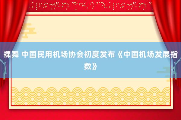 裸舞 中国民用机场协会初度发布《中国机场发展指数》