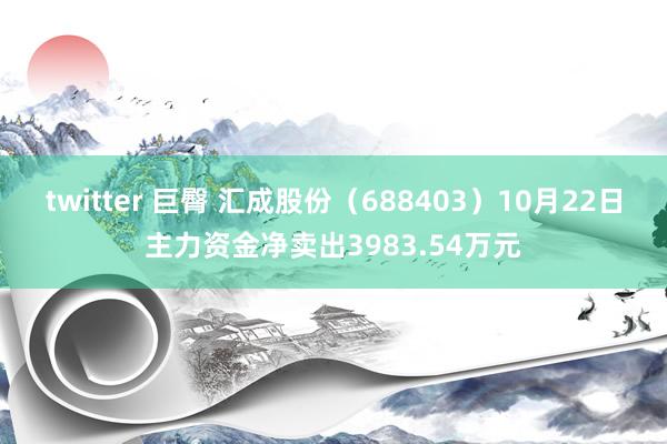 twitter 巨臀 汇成股份（688403）10月22日主力资金净卖出3983.54万元