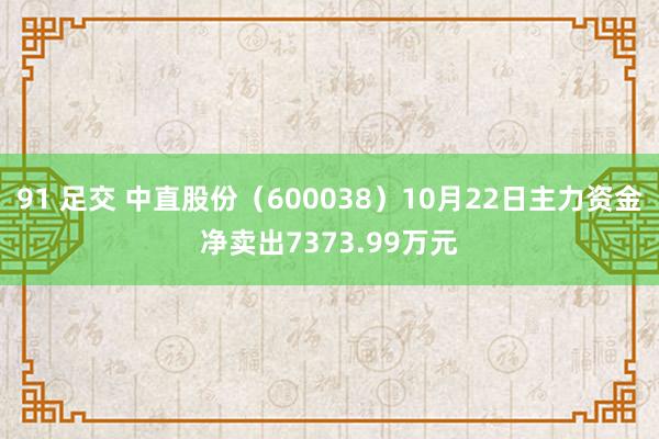 91 足交 中直股份（600038）10月22日主力资金净卖出7373.99万元