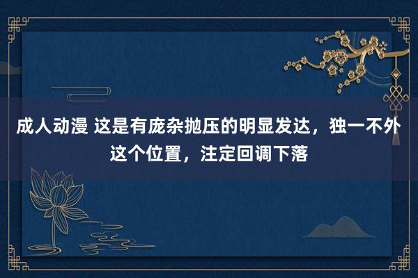 成人动漫 这是有庞杂抛压的明显发达，独一不外这个位置，注定回调下落