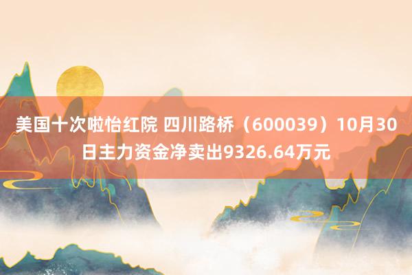 美国十次啦怡红院 四川路桥（600039）10月30日主力资金净卖出9326.64万元