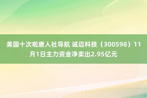 美国十次啦唐人社导航 诚迈科技（300598）11月1日主力资金净卖出2.95亿元