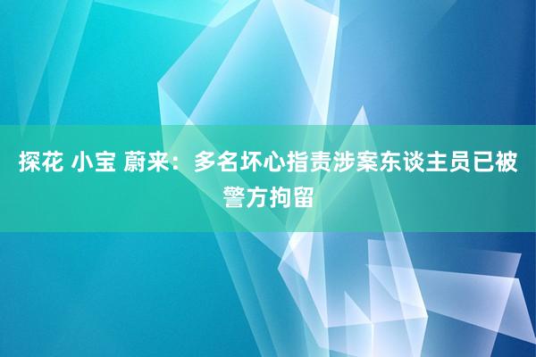 探花 小宝 蔚来：多名坏心指责涉案东谈主员已被警方拘留