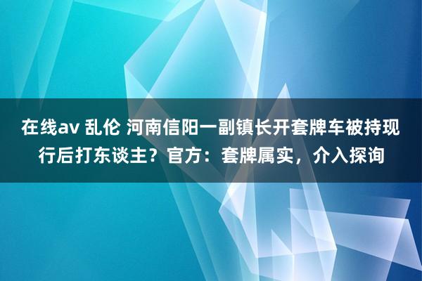 在线av 乱伦 河南信阳一副镇长开套牌车被持现行后打东谈主？官方：套牌属实，介入探询