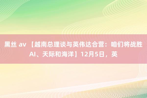 黑丝 av 【越南总理谈与英伟达合营：咱们将战胜AI、天际和海洋】12月5日，英