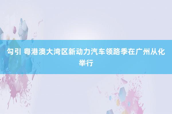 勾引 粤港澳大湾区新动力汽车领路季在广州从化举行