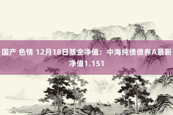 国产 色情 12月18日基金净值：中海纯债债券A最新净值1.151