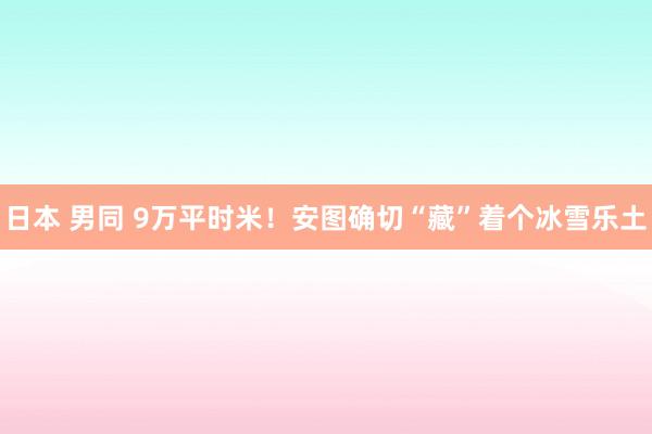 日本 男同 9万平时米！安图确切“藏”着个冰雪乐土