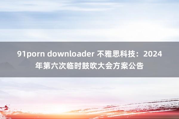 91porn downloader 不雅思科技：2024年第六次临时鼓吹大会方案公告