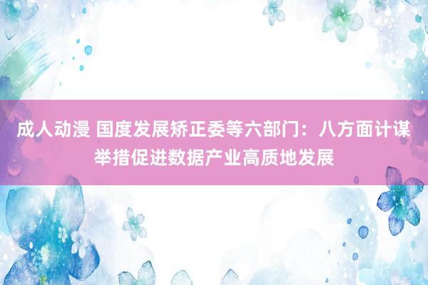 成人动漫 国度发展矫正委等六部门：八方面计谋举措促进数据产业高质地发展