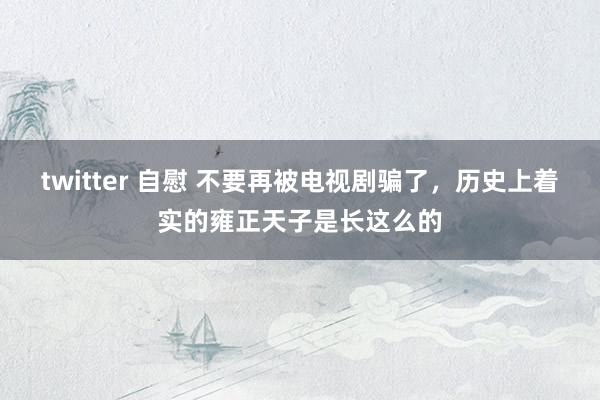 twitter 自慰 不要再被电视剧骗了，历史上着实的雍正天子是长这么的