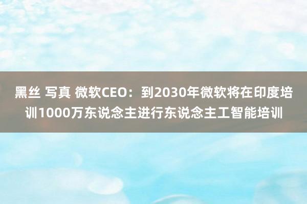 黑丝 写真 微软CEO：到2030年微软将在印度培训1000万东说念主进行东说念主工智能培训