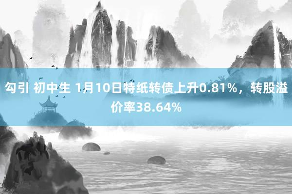 勾引 初中生 1月10日特纸转债上升0.81%，转股溢价率38.64%