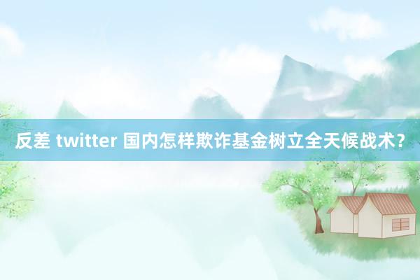 反差 twitter 国内怎样欺诈基金树立全天候战术？