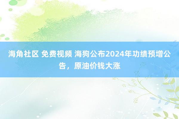 海角社区 免费视频 海狗公布2024年功绩预增公告，原油价钱大涨