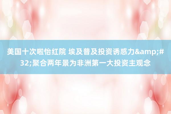 美国十次啦怡红院 埃及普及投资诱惑力&#32;聚合两年景为非洲第一大投资主观念