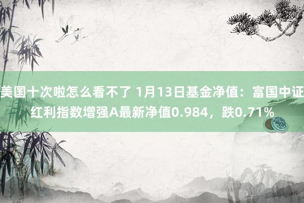 美国十次啦怎么看不了 1月13日基金净值：富国中证红利指数增强A最新净值0.984，跌0.71%