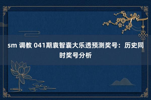 sm 调教 041期袁智囊大乐透预测奖号：历史同时奖号分析