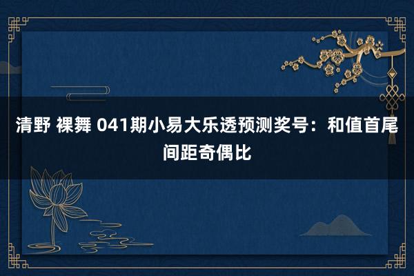 清野 裸舞 041期小易大乐透预测奖号：和值首尾间距奇偶比